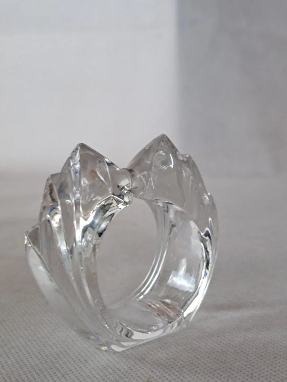SPIEGELAU BELL’ARTE COLLECTION CRYSTAL BOW/BOWTIE MOTIF SIX MAPKIN RINGS NIB